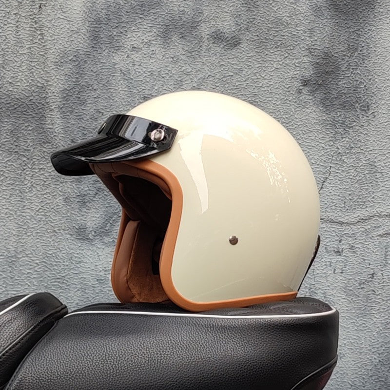 Capacete de motocicleta retrô semiaberto acessórios para motocicleta cross-country capacete de motocicleta 3/4 capacete retrô de inverno