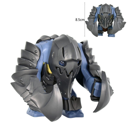 Medieval Cave Troll Building Blocks Weathered Rust Armor Rich Accessories Large Posable Brick Figure Fantasy Collectible Toy