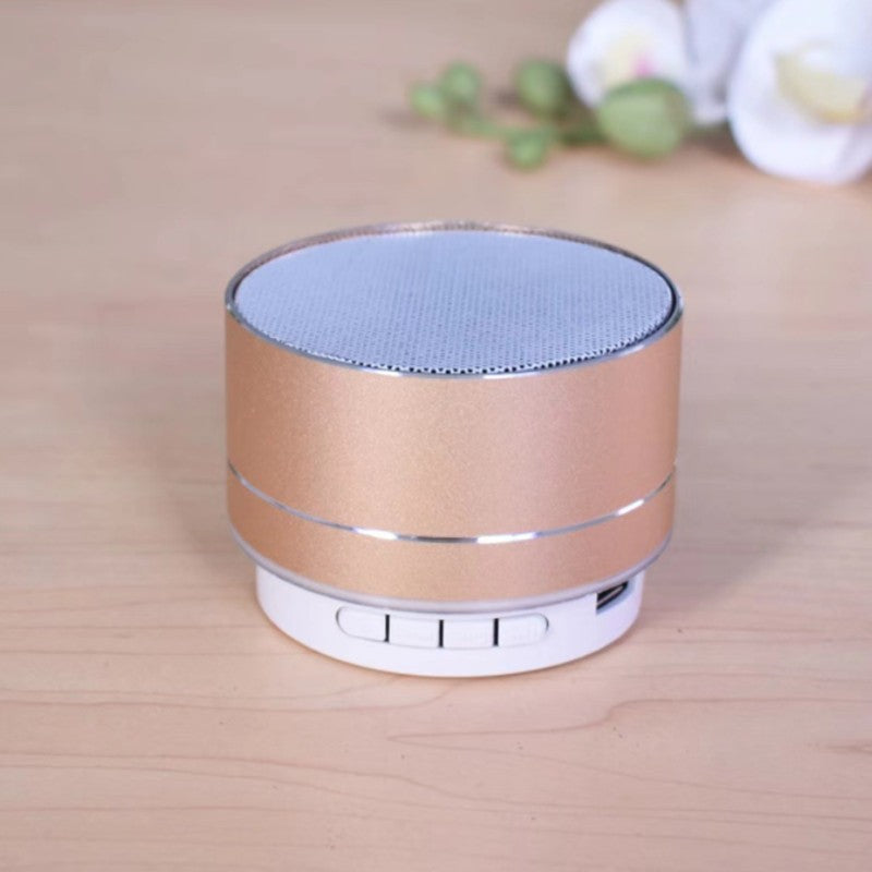 Mini Caixa de Som Portátil Bluetooth Sem Fio de Metal com Luz LED, Subwoofer, Suporte para Cartão TF e Carregamento USB para PC e Laptop