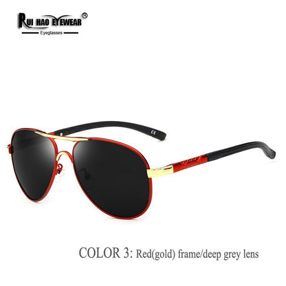 Outdoor Driving Sunglasses Mens Fashion Pilot Polarized Sun Glasses Men Women Polycarbonate Lenses 0945