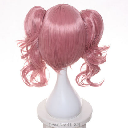 ccutoo Lelouch of the Rebellion Anya Alstreim Peruca de Cabelo Sintético Cacheado Dourado e Loiro com Rabos de Cavalo com Clipes para Cosplay