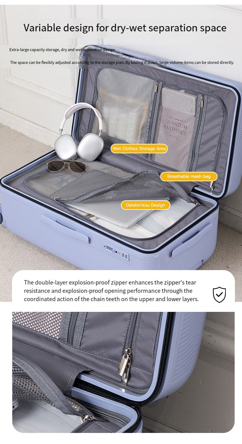 Plastic Frame Thickened Handle Luggage Large Capacity 24-inch Travel Bag 20-inch Checked Luggage Explosion-proof Password Suitca