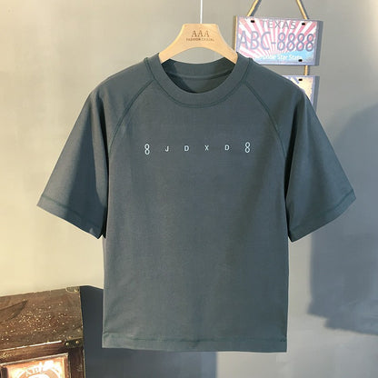 trendy t-shirt for men loose and fashionable versatile round neck 2025 new summer casual printed short sleeve top