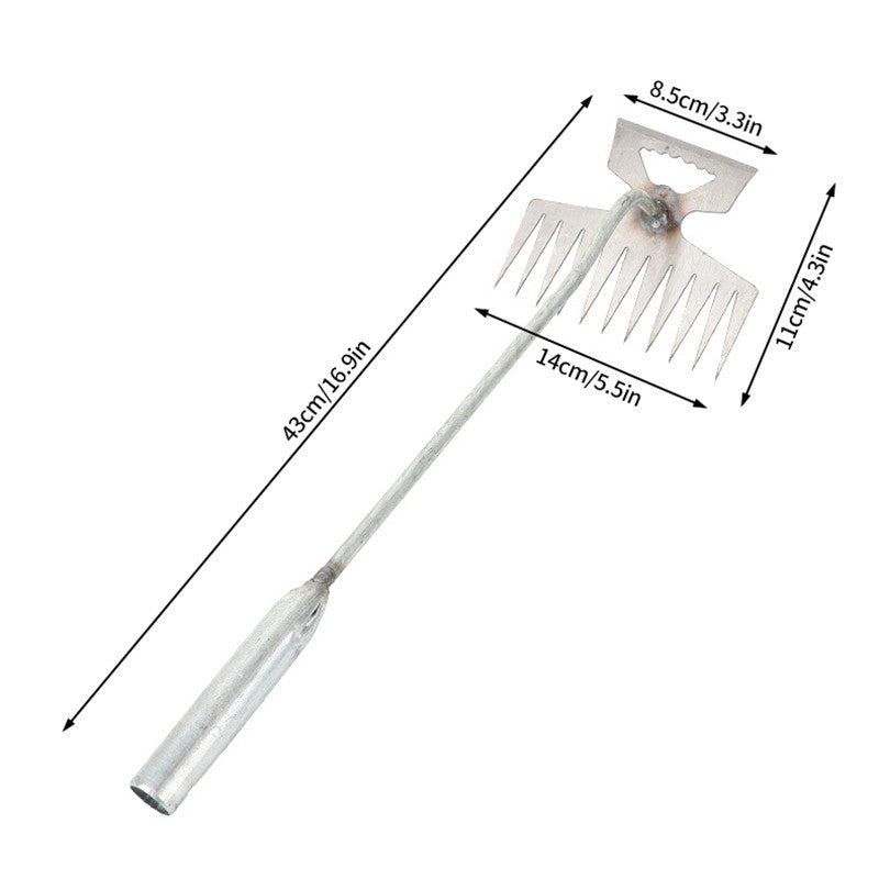 Manganese Steel Weeding Rake Double-end Rake Shovel Multi-purpose Digging Vegetables Loosen Soil Gardening Planting Hand Tools