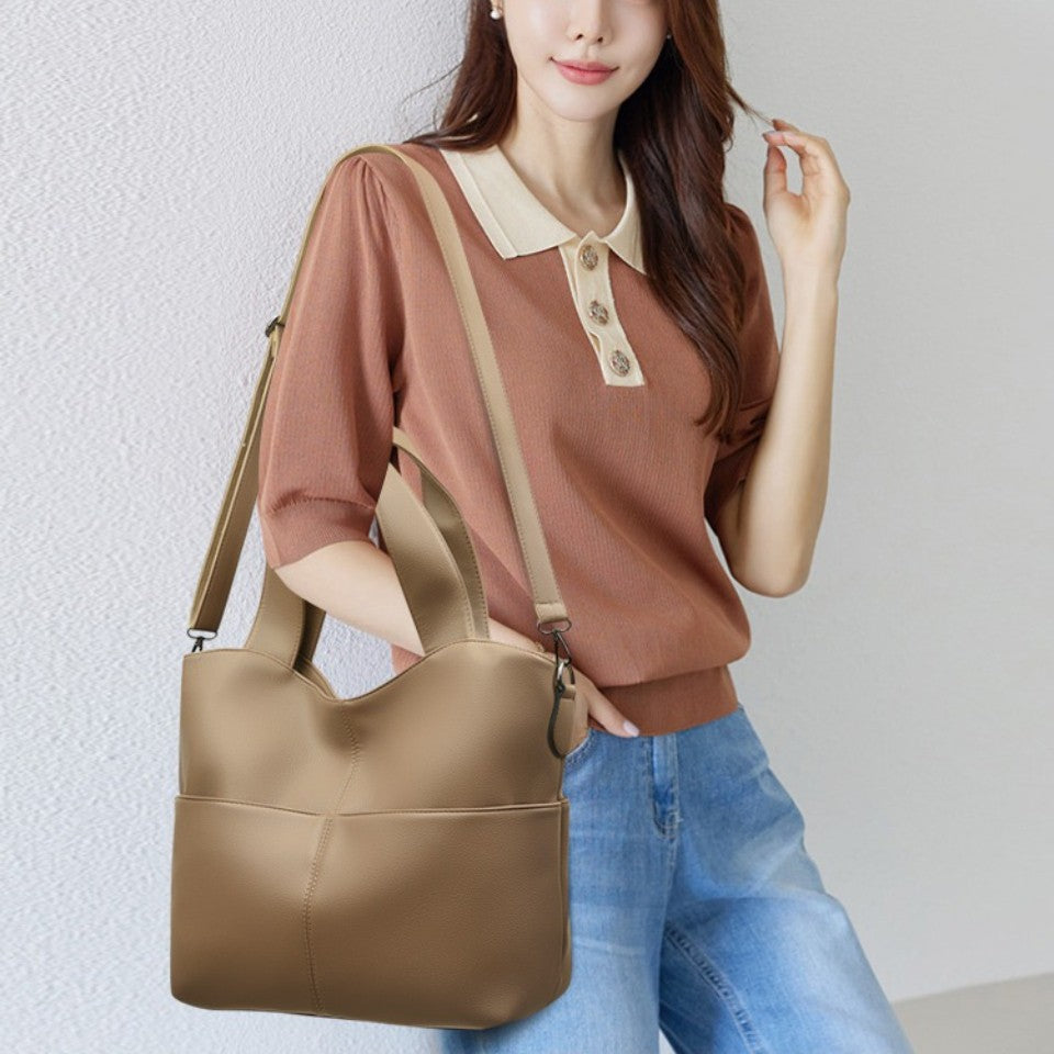 2 Sets Women Handbags Top Quality Pu Leather Luxury Large Capacity Tote Bag Ladies Crossbody Shoulder Bag Purses and HandbagsSac