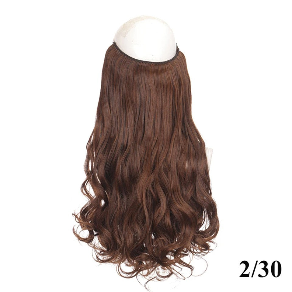 Extensão de cabelo com fio invisível (40cm 50cm 60cm) cabelo liso cabelo encaracolado uso diário adequado para todas as mulheres