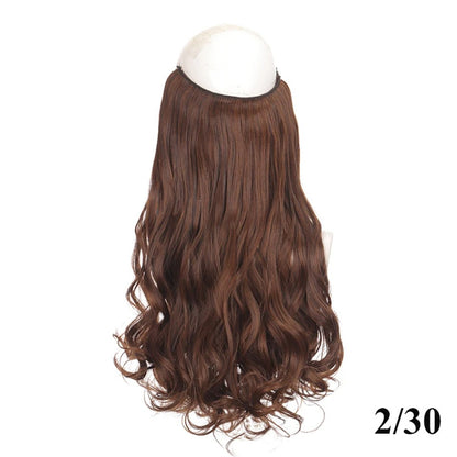 Extensão de cabelo com fio invisível (40cm 50cm 60cm) cabelo liso cabelo encaracolado uso diário adequado para todas as mulheres