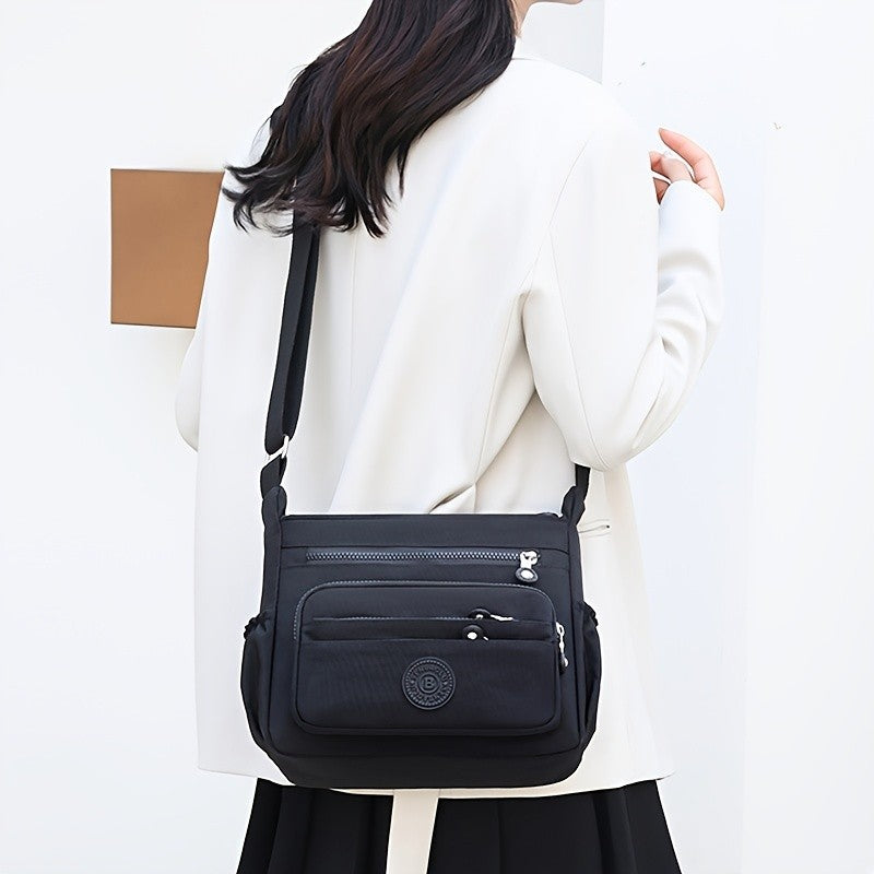 Lightweight Nylon Chic Crossbody Bag for Women Adjustable Strap, Multi-Pocket Design for Travel, Shopping, Dates & School