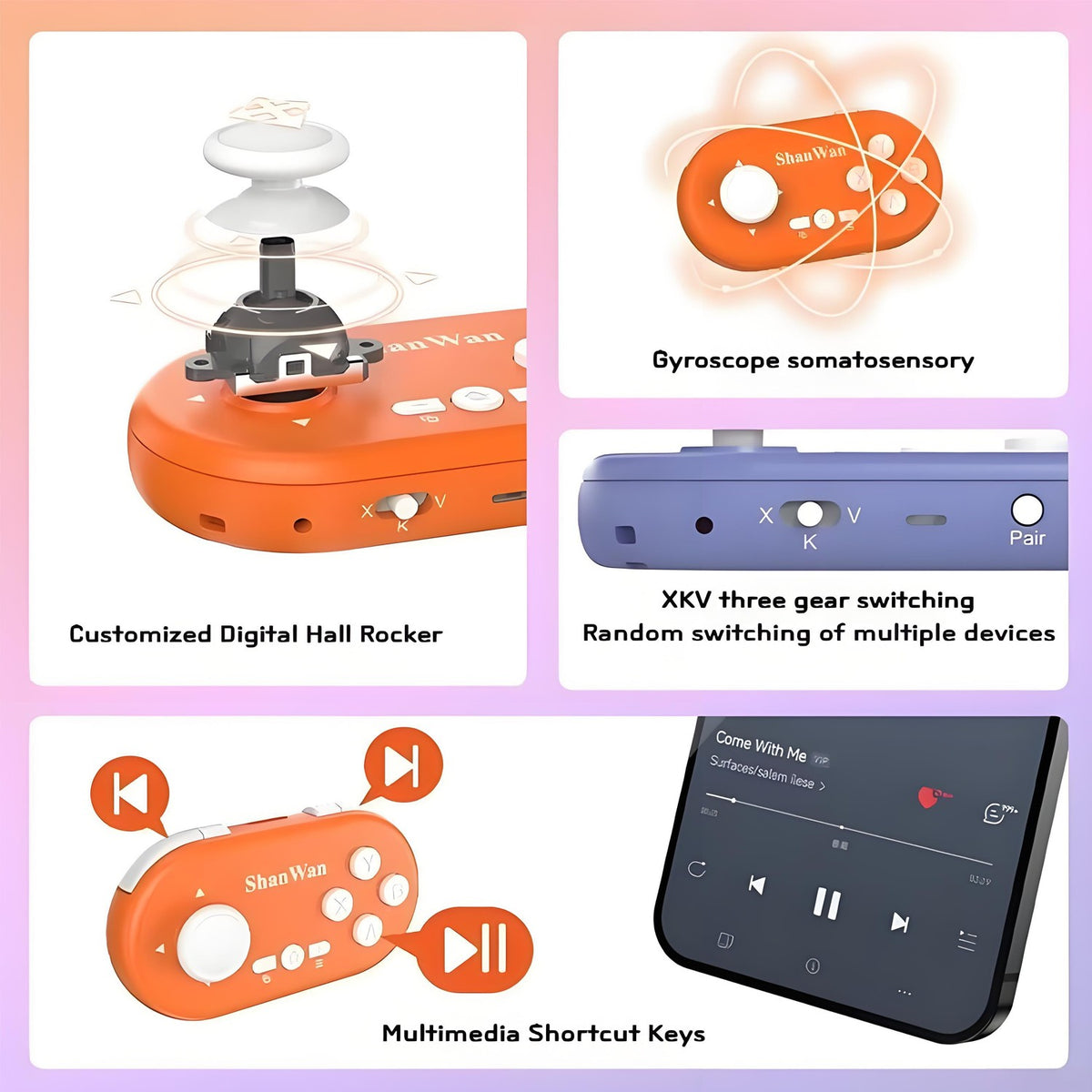 ShanWan Q36 Pro Mini Game Controller Handheld Game Console Portable Pocket Controller for Nintendo Switch Controller PS3/PS4/PC