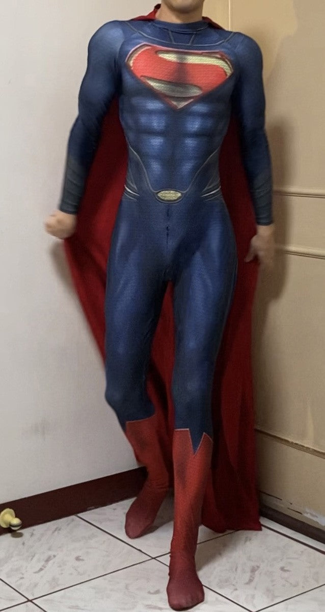 Adults Kids Classic Man of Steel Clark Kent Cosplay Costume Superhero Suit Halloween Zentai Bodysuit