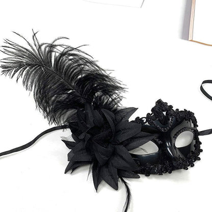 Venetian Princess Mask Feather Floral Elegant Masquerade Costume Adult Party Wear Fancy Dress Face Mask Festival Party Supplies