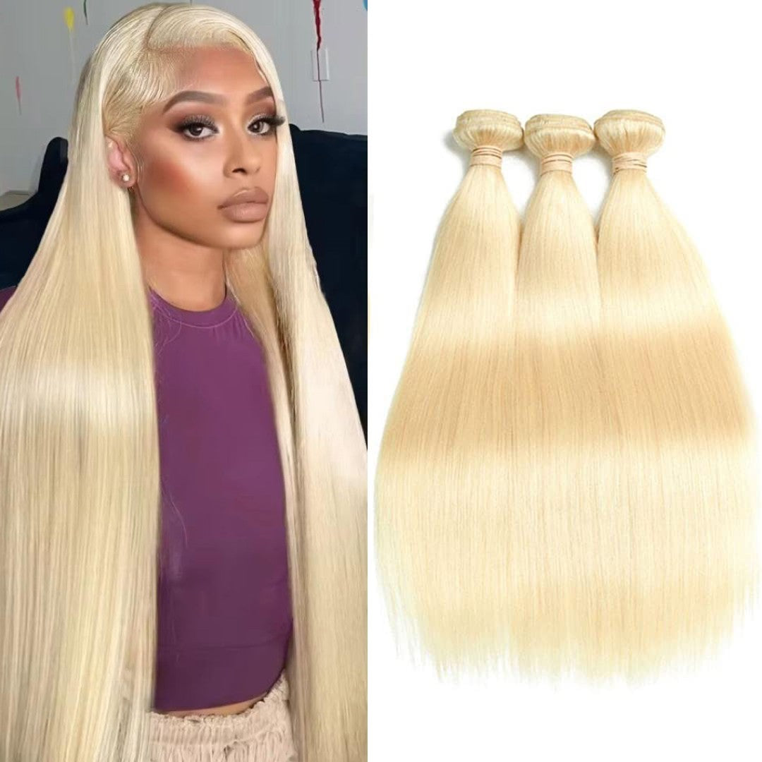 Cabelo Humano Loiro 613 Pacotes Lisos 613 1/3/4 Peças Pacotes 34 36 38 40 Polegadas Grau 12A Extensões de Cabelo Remy Virgem