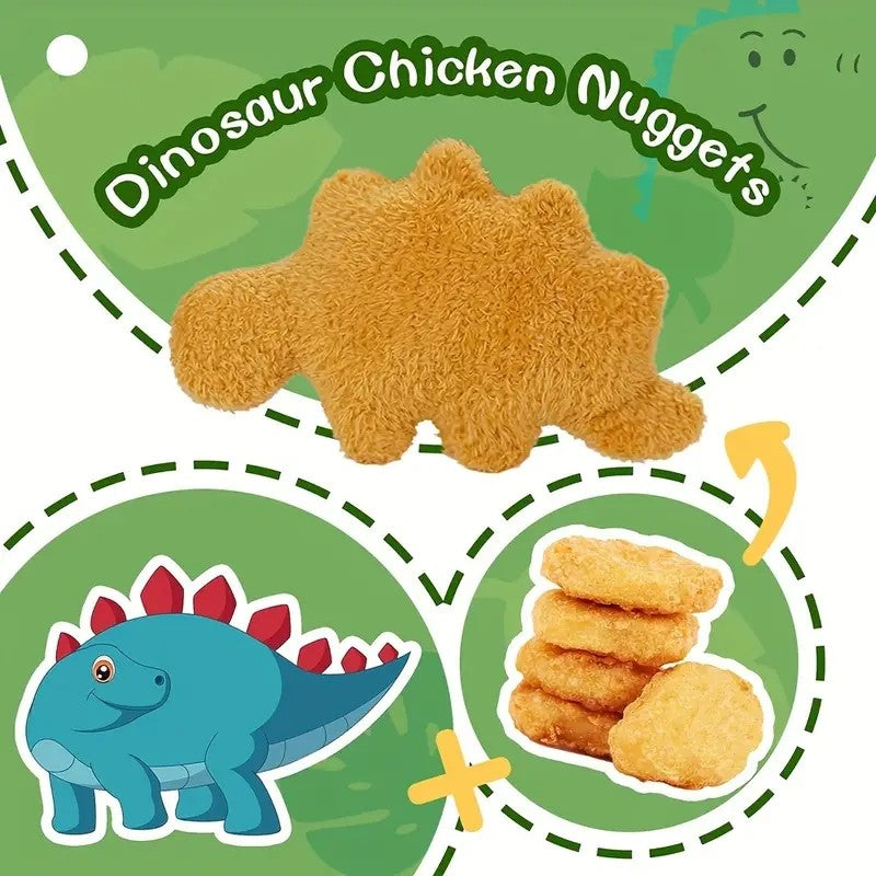 4pcs Large Dino Nugget Pillow Set Plush with Stuffed Animals Creative Dinosaur Theme Party Decoration Perfect for Christmas Gift