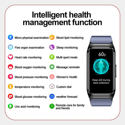 ECG+PPG Smart Watch Health Monitoring Blood Pressure Uric Acid Blood Fat bracelet Bluetooth Call Reminder Waterproof SmartWatch