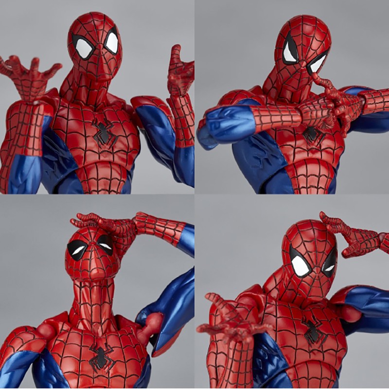 Revoltech Spiderman Figura Amazing Yamaguchi No.002 Homem-Aranha Boneco de Ação Modelo de Coleção Peter Parker Figuras Articuladas Brinquedos