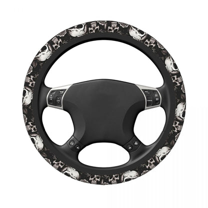 Capa para Volante de Carro Sem círculo interno Design de Caveira Protetor de Volante Universal Acessórios Automotivos Antiderrapantes
