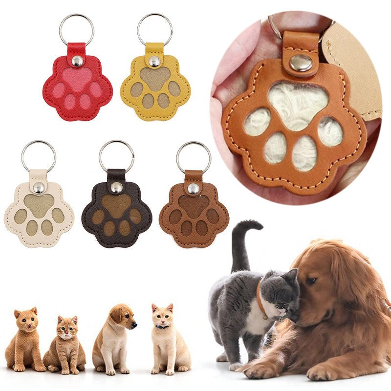 Chaveiro Memorial de Pelo de Animais de Estimação de Couro PU, Relicário de Lembrança para Pelo de Gato e Cachorro, Pingente para Guardar Pelo de Animais de Estimação, Acessórios para Pendurar em Bolsas