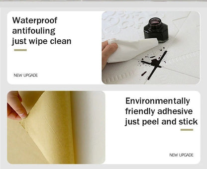 70cm*70cm 3D Room Decor Warm Decoration Self-adhesive Wall Stickers Foam Waterproof Anti-collision Wallpaper Ceiling Background