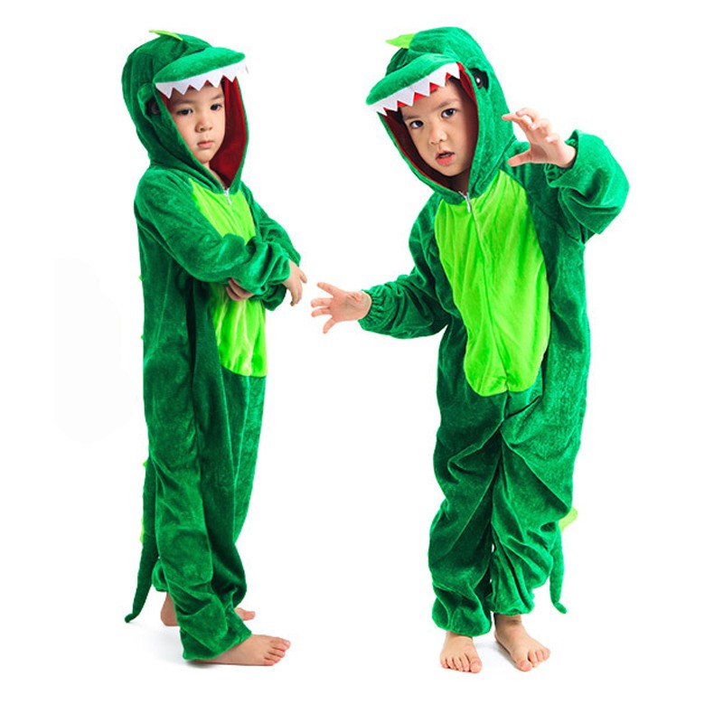 Cute Child Dinosaur Kugurumi Costume Cosplay Boys 2-4T 4-8Y Green Black Kindergarten School Party Game Role Play Suit Umorden