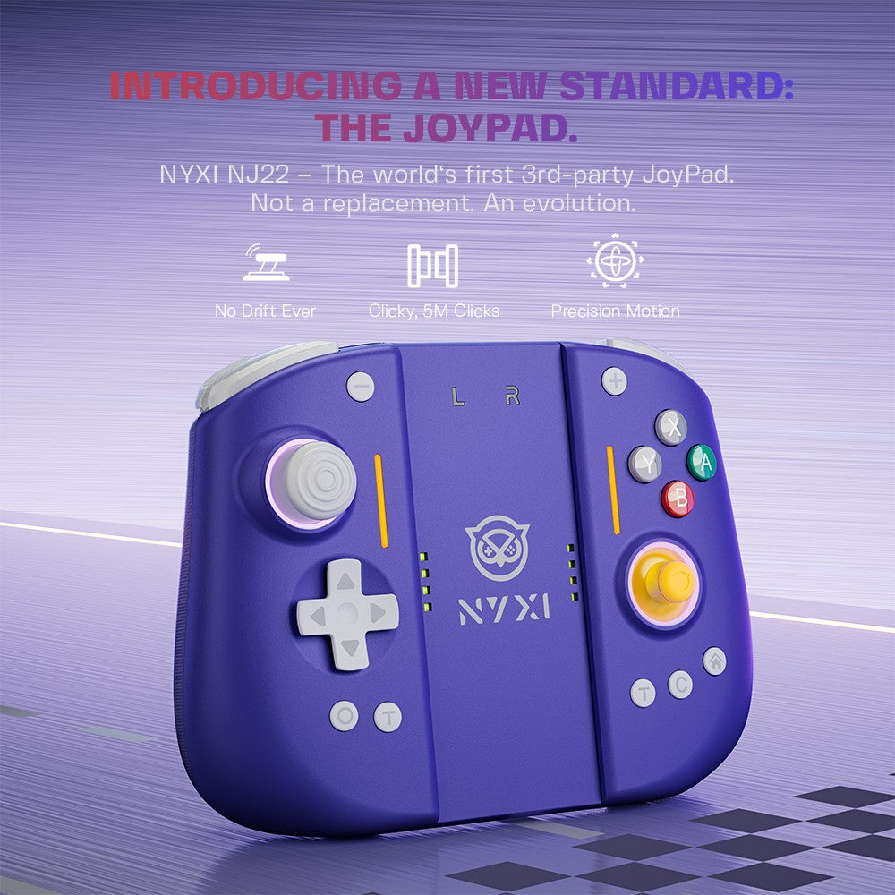 NYXI Hyperion 3 Hall Effect Controller No Drift, Full Mechanical Switches, 9-Axis Gyro, Magnetic Joypad for Nintendo Switch 2, Wireless Gamepad Purple