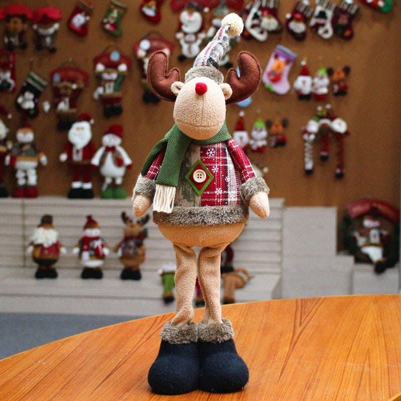 Christmas Dolls Tree Decor Standing Santa, Snowman and Reindeer Figurines  for Home Decor Birthday Gifts Merry Christmas