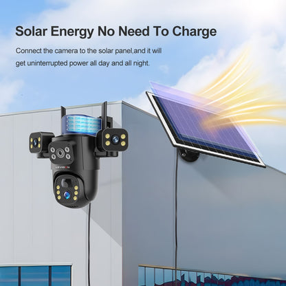 LS VISION 4G / WiFi Solar Camera 3Lenses Outdoor 15MP 4K Low Power Battery IP Camera PIR Night Vision V380 Pro CCTV Security