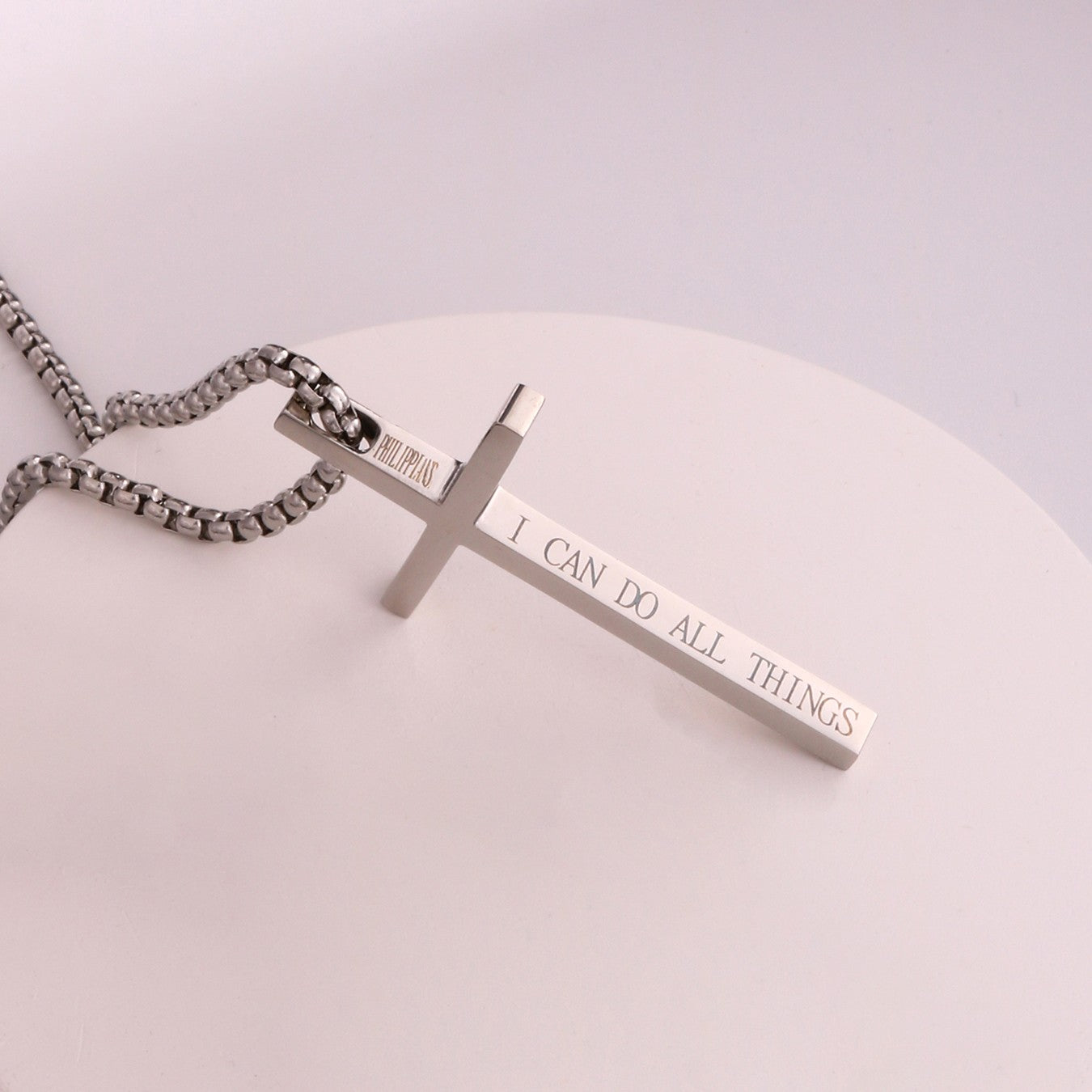 Colar Masculino Minimalista Aço Inoxidável Cruz de Jesus para Homem