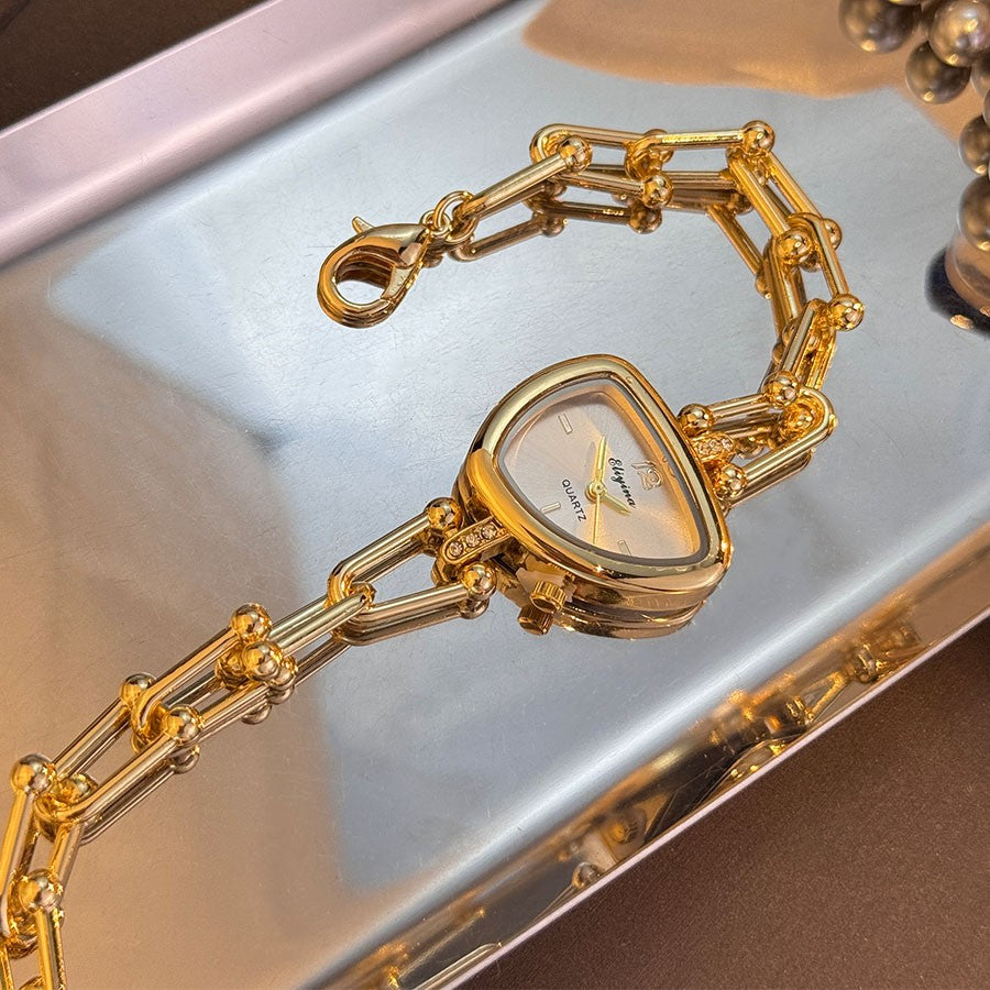 Ladies' Fashionable Trendy U-Shaped Quartz Watch with New Polygonal Alloy Case Must-Have Accessory for Trendy Outfits