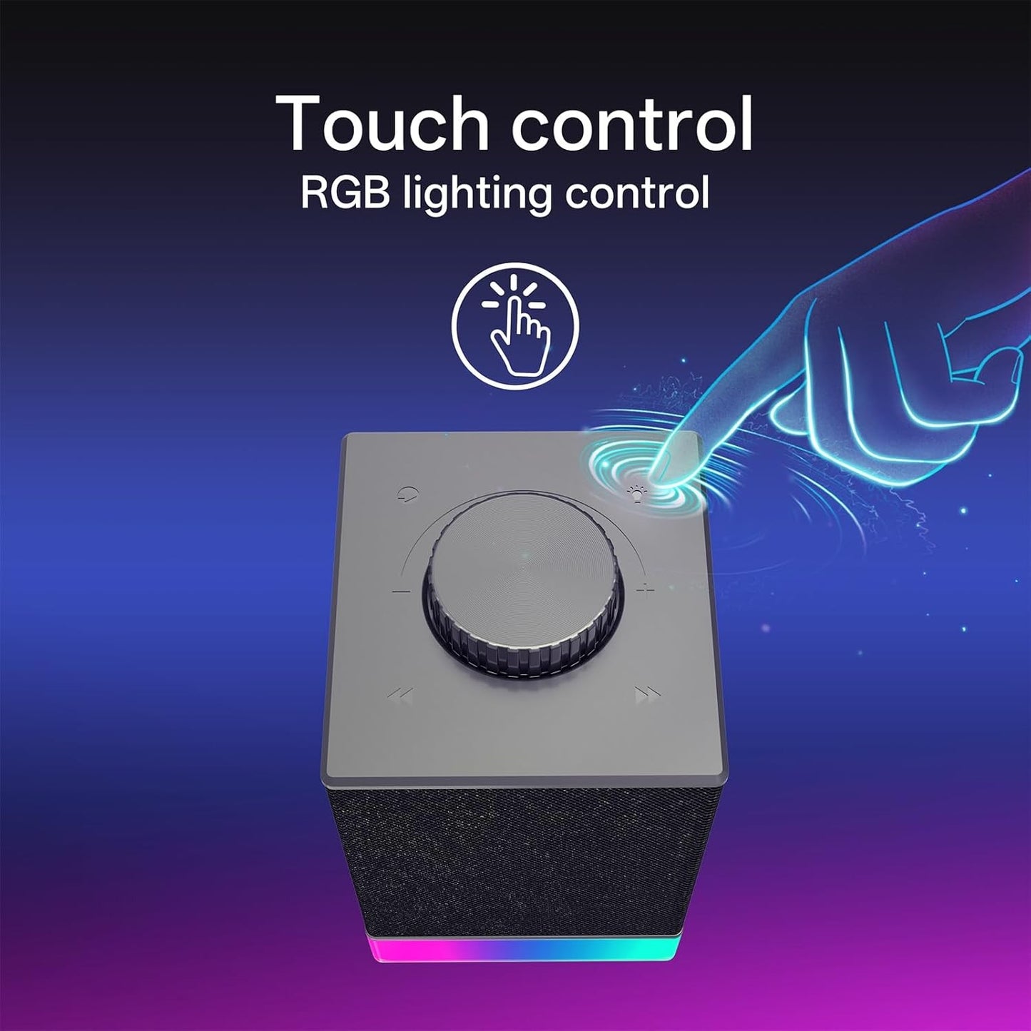 Redragon GS517 RGB Computer Speaker - 2.0 Stereo Sound System with BT & USB Dual Connectivity, 8 RGB Lighting Effects