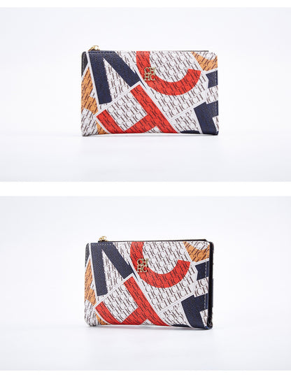 Printed Women's Long Wallet Luxury Brand Retro Classic PVC Material 2025 New Fashionable Simple Card Bag