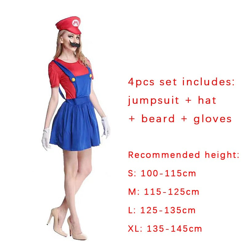 Luigi Super Brother Maris Game Cosplay Costume Funny Super Bros Adult Jumpsuit Anime Men's Halloween Dress