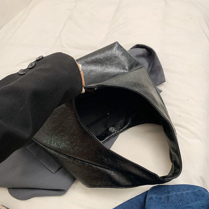 LEFTSIDE Design Large PU Leather Hobo Underarm Bags Lady Winter Shoulder Bag for Women 2024 New Trend Y2K Handbags and Purses