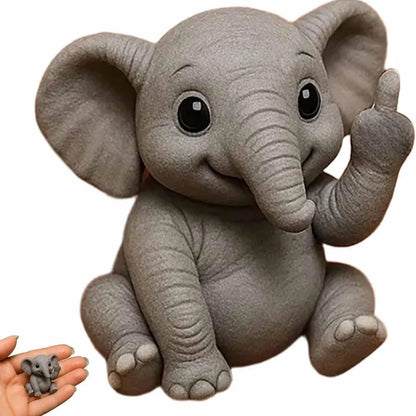 Funny Animal Middle Finger Statue - Cute Resin Mini Sculpture for Desk, Perfect Offices Prank Home Decor Modern Style Figurines