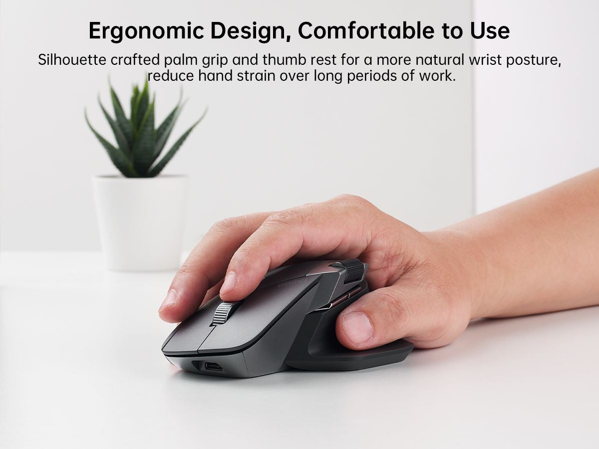Rapoo MT760/MT760Mini Multi-mode Rechargeable Wireless Bluetooth Mouse Ergonomic 4000 DPI Support Up to 4 Devices Office Mice