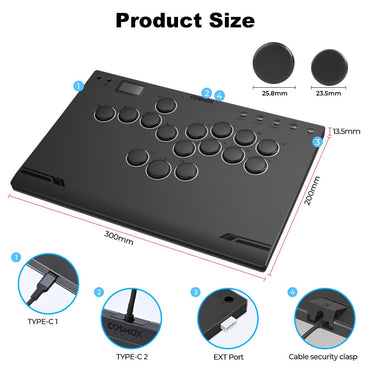 Haute42-COSMOX M Ultra Mgen 2 Controle Leverless Para Ps4 Ps5 Steam Switch PC Hitbox Joystick Arcade Teclado de Jogo de Luta