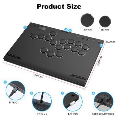 Haute42-COSMOX M Ultra Mgen 2 Controle Leverless Para Ps4 Ps5 Steam Switch PC Hitbox Joystick Arcade Teclado de Jogo de Luta