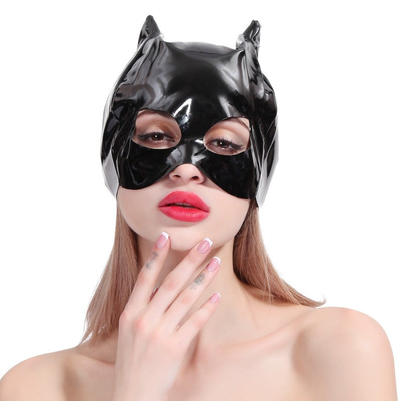 Bat Mask Headgear Latex Cosplay Headgear Halloween Night Dance Party Adult Masquerade Mask Latex Mask for Men Women Anime