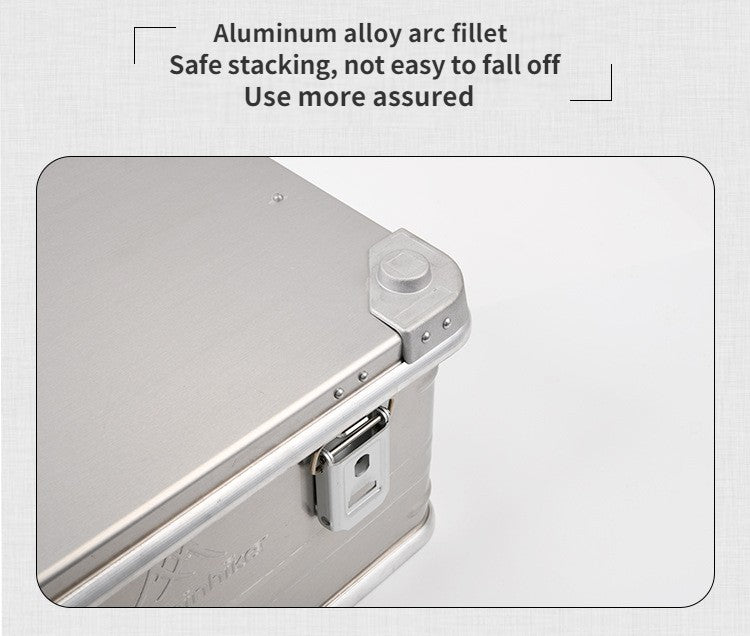 MOUNTAINHIKER Outdoor Storage Box Camping Picnic Travel Aluminum Alloy Large Capacity Box Silver Storage Bag 30-80L
