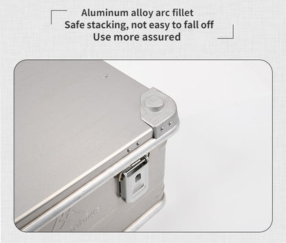 MOUNTAINHIKER Outdoor Storage Box Camping Picnic Travel Aluminum Alloy Large Capacity Box Silver Storage Bag 30-80L