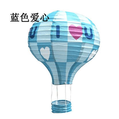 1pc Ceremony Holiday Party Folding Paper Lantern Hot Air Balloon Shape 30/40cm Pink Blue For Kids Baptism Birthday Wedding Decor