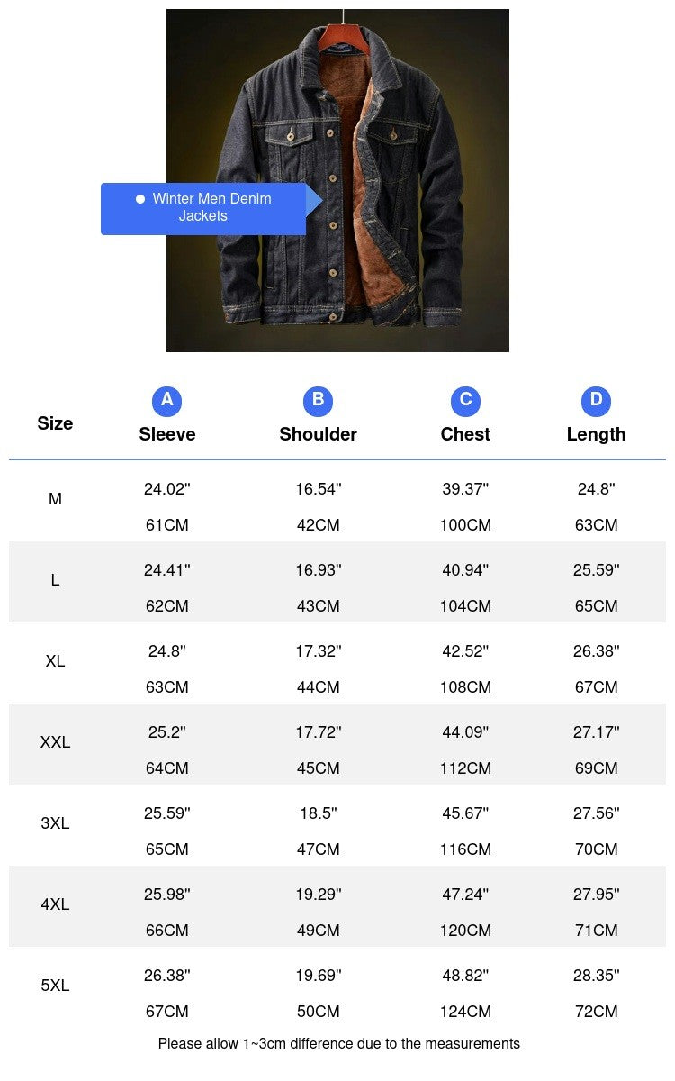 Winter Men's Denim Jackets Fashion Men Retro Streetwear Punk Motorcycle Cowboy Coats Man Lapel Fleece Warm Jean Jacket Clothing