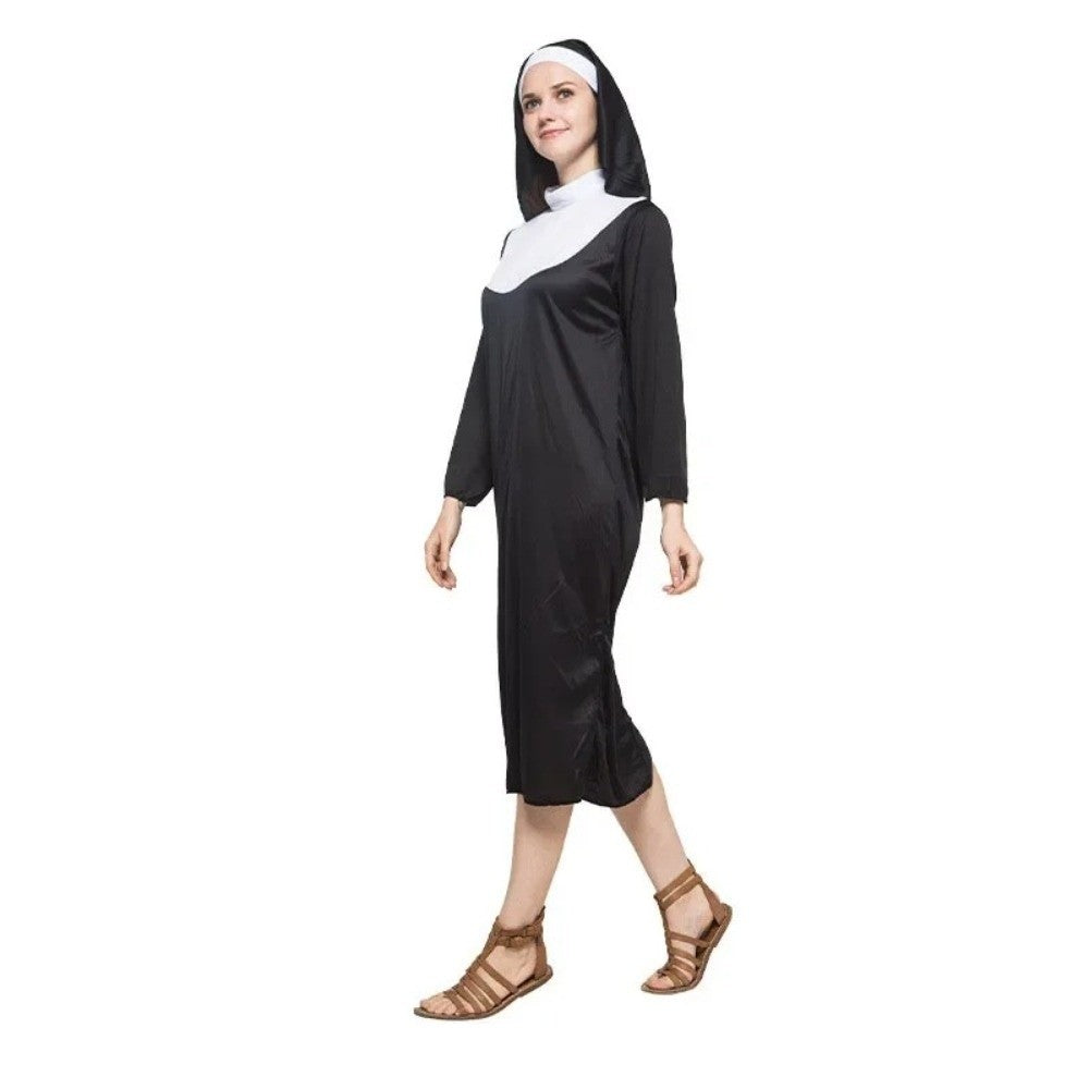 Higih Quality Adult Size Father's Clothing Virgin Mary Black Cosplay Costume Priest Role Nun Costume Cosplay Events