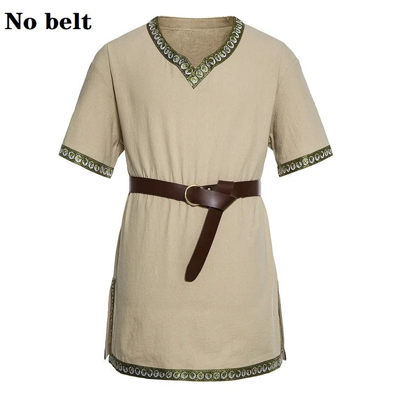 Knight Cosplay Medieval Costume Tunic Halloween Costumes for Men Adult Viking Pirate Disguise Fancy Clothing Carnival Shirts