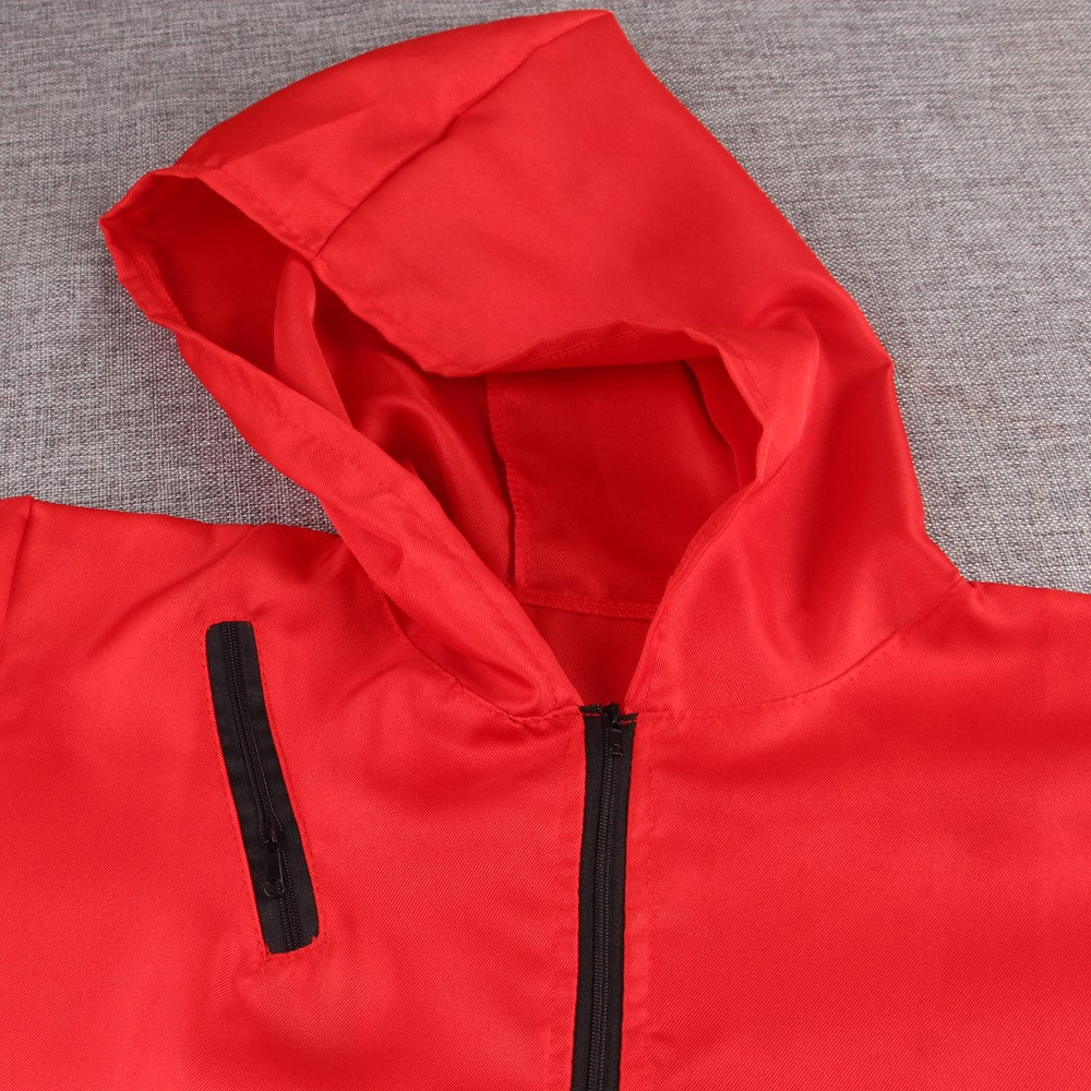 Red game Cosplay jumpsuit, party sportswear set, props, classic costumes, belts, full sets of masks Halloween party workwear