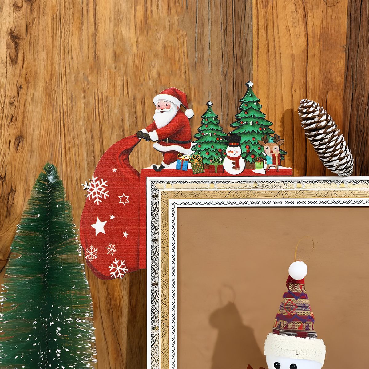 Christmas Gingerbread Man Wooden Door Frame Decoration Merry Christmas Decor for Home 2025 Navidad Xmas Ornament New Year 2026