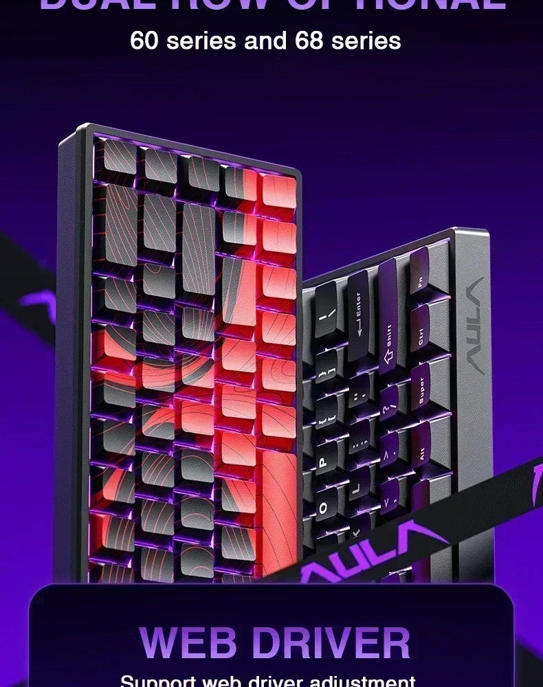 Teclado Gamer AULA WIN60/68HE Magnetic Switch 8000Hz Teclado Mecânico Customizável E-sport de Baixa Latência para FPS