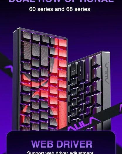 Teclado Gamer AULA WIN60/68HE Magnetic Switch 8000Hz Teclado Mecânico Customizável E-sport de Baixa Latência para FPS