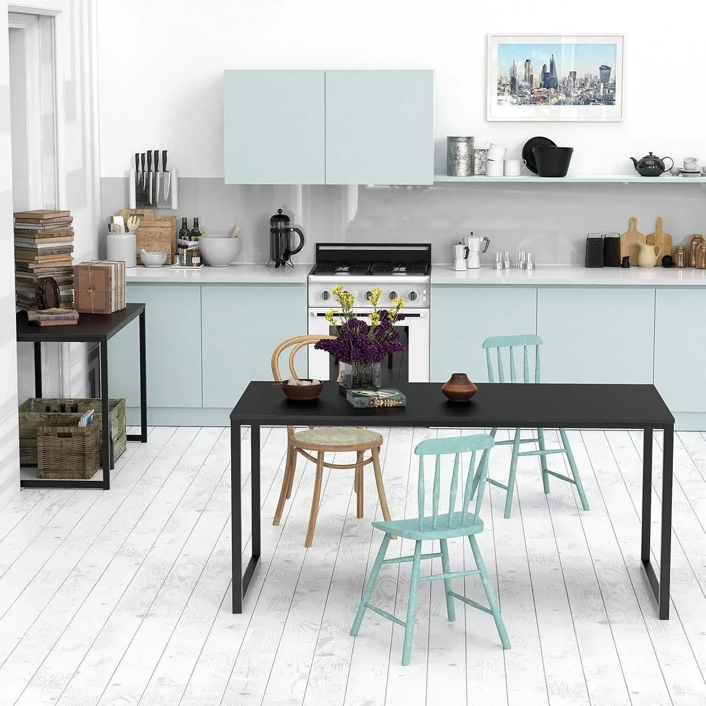 Mission 55-Inch Home Office Computer Desk, Black