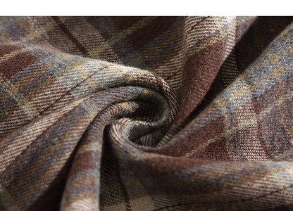 2025 Mens Cotton Plaid Style Cargo Shirts Casual Dress Short Sleeve Work Streetwear Blouses M-5XL