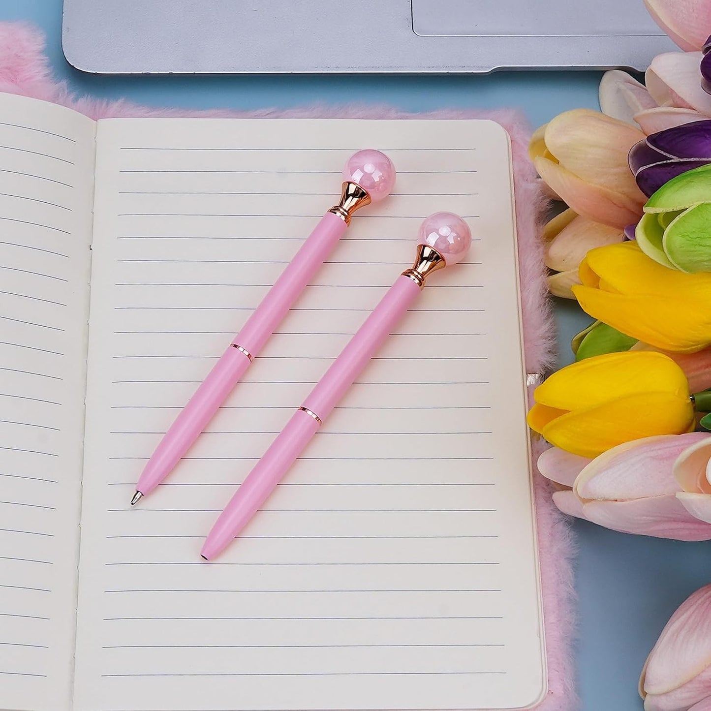 Pearl Pen Ballpoint Pens Signature Pens 1.0mm Black Ink Advertising Gift Pen for Office Home Party Christmas Birthday(3Pcs)